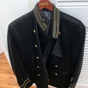 Black velvet doorman blazer style